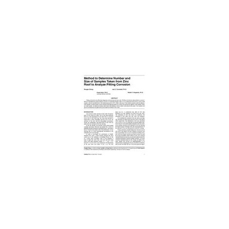 Method to Determine Number and Size of Samples Taken from Zinc Roof to Analyze Pitting Corrosion