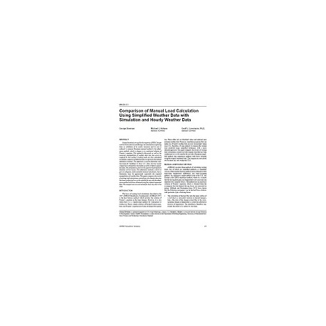 MN-00-03-3 -- Comparison of Manual Load Calculation Using Simplified Weather Data with Simulation and Hourly Weather Data