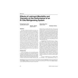 MN-00-09-3 -- Effects of Lubricant Miscibility and Viscosity on the Performance of an R-134a Refrigerating System