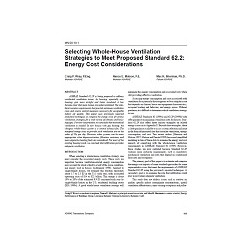 MN-00-10-1 -- Selecting Whole-House Ventilation Strategies to Meet Proposed Standard 62.2: Energy Cost Considerations