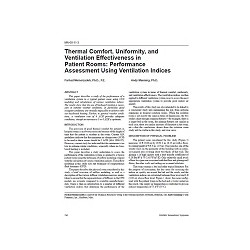 MN-00-11-3 -- Thermal Comfort, Uniformity, and Ventilation Effectiveness in Patient Rooms: Performance Assessment Using Ventilat