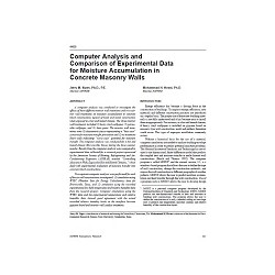 4406 -- Computer Analysis and Comparison of Experimental Data for Moisture Accumulation in Concrete Masonry Walls