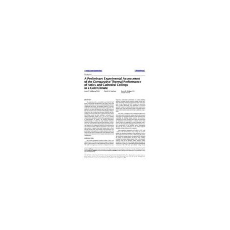 CH-99-11-2 -- A Preliminary Experimental Assessment of the Comparative Thermal Performance of Attics and Cathedral Ceilings in a