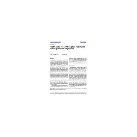 CH-99-10-3 -- Test Results for an Absorption Heat Pump with Adjustable Composition