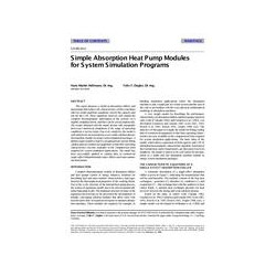 CH-99-10-2 -- Simple Absorption Heat Pump Modules for System Simulation Programs