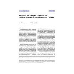 CH-99-23-3 -- Second-Law Analysis of Multi-Effect Lithium Bromide/Water Absorption Chillers