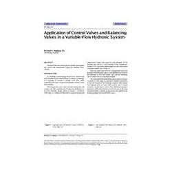 SF-98-23-1 -- Application of Control Valves and Balancing Valves in a Variable-Flow Hydronic System