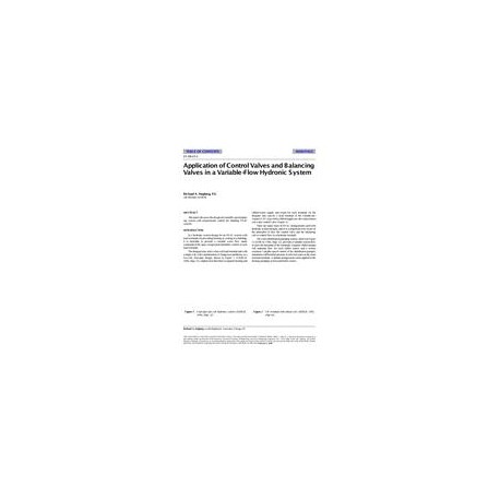 SF-98-23-1 -- Application of Control Valves and Balancing Valves in a Variable-Flow Hydronic System