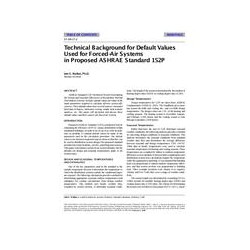 SF-98-17-2 -- Technical Background for Default Values Used for Forced-Air Systems in Proposed ASHRAE Standard 152P