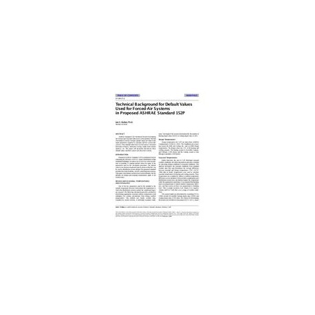 SF-98-17-2 -- Technical Background for Default Values Used for Forced-Air Systems in Proposed ASHRAE Standard 152P