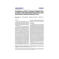 SF-98-17-1 (RP-852) -- Comparison of Duct Computer Models That Could Provide Input to the Proposed Thermal Distribution Standard