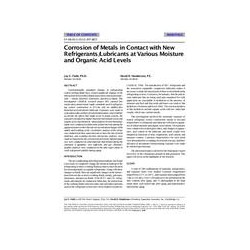 SF-98-16-3 (RP-887) -- Corrosion of Metals in Contact with New Refrigerants/Lubricants at Various Moisture and Organic Acid Leve