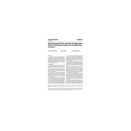 SF-98-16-2 -- Development of Polyvinylether Refrigeration Oil for Hydrofluorocarbon Air-Conditioning Systems