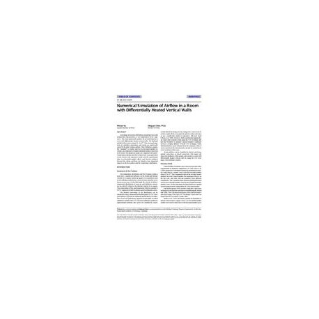 SF-98-10-3 -- Numerical Simulation of Airflow in a Room with Differentially Heated Vertical Walls (same as 4107)