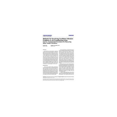 SF-98-25-5 (RP-685) -- Methods for Resolving Fan/Motor Vibration Problems in Air-Conditioning Units: Part IV-Experimental Proced