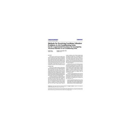 SF-98-25-4 (RP-685) -- Methods for Resolving Fan/Motor Vibration Problems in Air-Conditioning Units: Part III-Experimental Proce