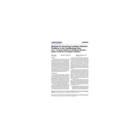 SF-98-25-2 (RP-685) -- Methods for Resolving Fan/Motor Vibration Problems in Air-Conditioning Units: Part I-Analytical Models fo