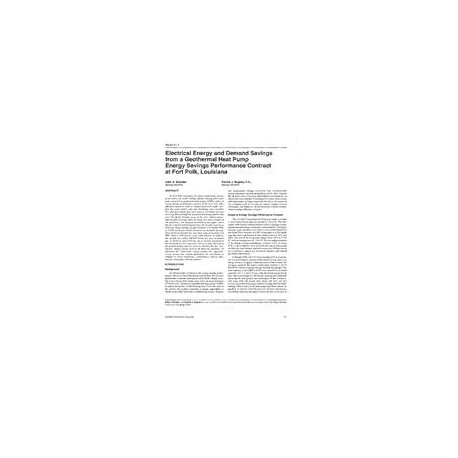 BN-97-11-3 -- Electrical Energy and Demand Savings from a Geothermal Heat Pump Energy Savings Performance Contract at Fort Polk,