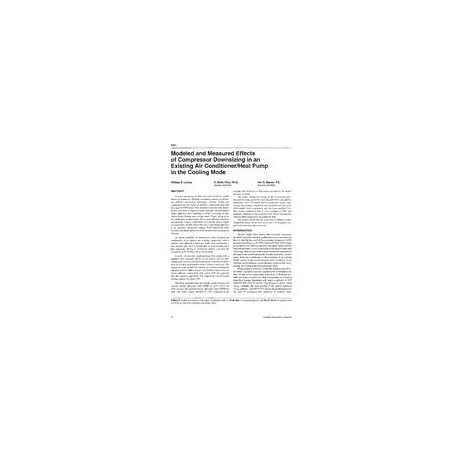 3981 -- Modelled and Measured Effects of Compressor Downsizing in an Existing Air Conditioner/Heat Pump in the Cooling Mode