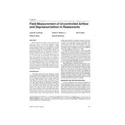 AT-96-13-2 -- Field Measurement of Uncontrolled Airflow and Depressurization in Restaurants