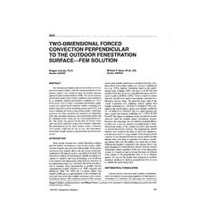 3850 -- Two-Dimensional Forced Convection Perpendicular to the Outdoor Fenestration Surface - FEM Solution