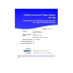 RP-548 -- Determining the Solar-Optical and Solar Heat Gain Properties of Fenestration Systems