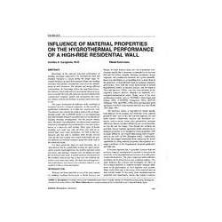 CH-95-03-5 -- Influence of Material Properties on the Hygrothermal Performance of a High-Rise Residential Wall