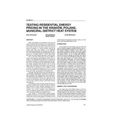 CH-95-02-1 -- Testing Residential Energy Pricing in the Krokow, Poland, Municipal District Heat System