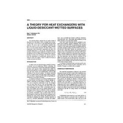 3861 -- A Theory for Heat Exchangers with Liquid-Desiccant-Wetted Surfaces