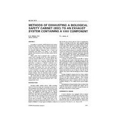 NO-94-18-3 -- Methods of Exhausting a Biological Safety Cabinet (BSC) to an Exhaust System Containing a VAV Component