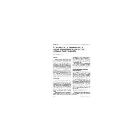 NO-94-15-2 -- Comparison of Ammonia with Other Refrigerants for District Cooling Plant Chillers