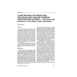 NO-94-14-2 -- A New Method for Predicting the Solar Heat Gain of Complex Fenestration Systems - 1. Overview and Derivation of th