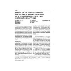 3703 -- Effect of Air Diffuser Layout on the Ventilation Conditions of a Workstation - Part 1: Air Distribution Patterns