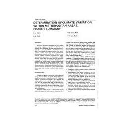 3665 (RP-606) -- Determination of Climate Variation within Metropolitan Areas, Phase 1 Summary