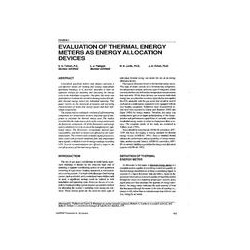 CH-93-06-1 -- Evaluation of Thermal Energy Meters as Energy Allocation Devices