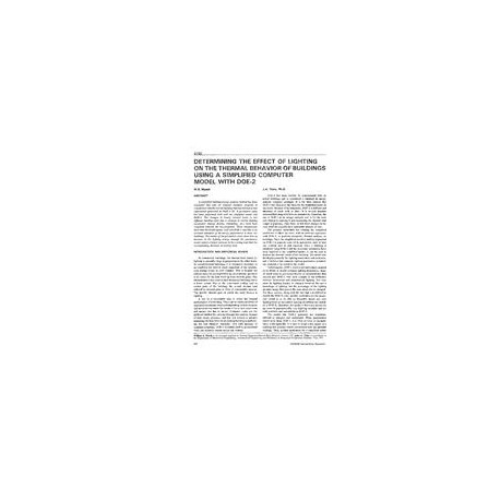 3720 -- Determining the Effect of Lighting on the Thermal Behaviour of Buildings Using a Simplified Computer Model with DOE-2