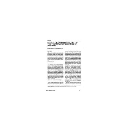 CH-93-07-1 -- Effect of Framing Systems on the Thermal Performance of Windows