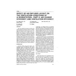 3704 -- Effect of Air Diffuser Layout on the Ventilation Conditions of a Workstation - Part II: Air Change Efficiency and Ventil