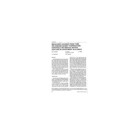 AN-92-02-3 -- Measured Savings from Time of Demand-Based Temperature Controls on Service Water Heaters in Apartment Buildings