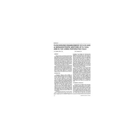 BA-92-04-3 -- Flow Boiling Enhancement of R22 and a Nonazeotropic Mixture of R143a and R124 Using Perforated Foils