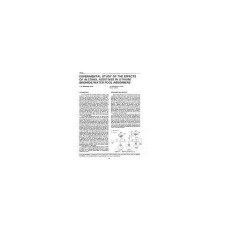 3534 -- Experimental Study of the Effects of Alcohol Additives in Lithium Bromide Water Pool Absorbers