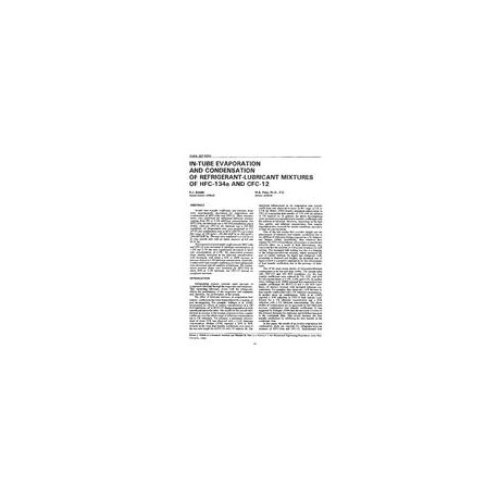 3494 (RP-630) -- In-Tube Evaporation and Condensation of Refrigerant-Lubricant Mixtures of HFC-134a and CFC-12