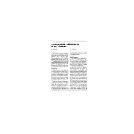 3314 -- Slab-on-Grade Thermal Loss in Hot Climates