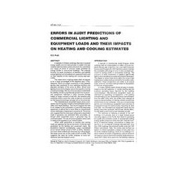 AT-90-11-2 -- Errors in Audit Prediction of Commercial Lighting and Equipment Loads and Their Impacts on Heating and Cooling Est