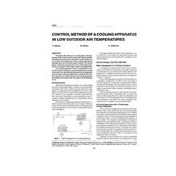 3324 -- Control Method of a Cooling Apparatus in Low Outdoor Temperatures