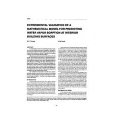 3357 -- Experimental Validation of a Mathematical Model for Predicting Water Vapour Sorption at Interior Building Surfaces