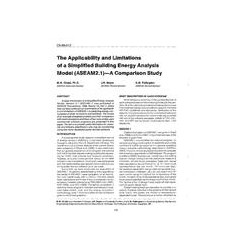 CH-89-21-2 -- The Applicability and Limitations of a Simplified Building Energy Analysis Model (ASEAM2.1) - A Comparison Study