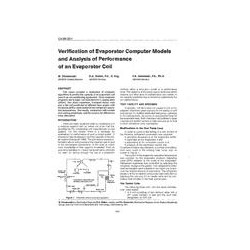 CH-89-23-1 -- Verification of Evaporator Computer Models and Analysis of Performance of an Evaporator Coil