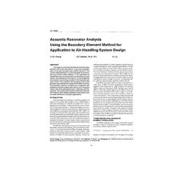 3205 -- Acoustic Resonator Analysis Using the Boundary Element Method for Application to Air-Handling System Design