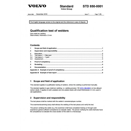 VOLVO STD 850-0001 0